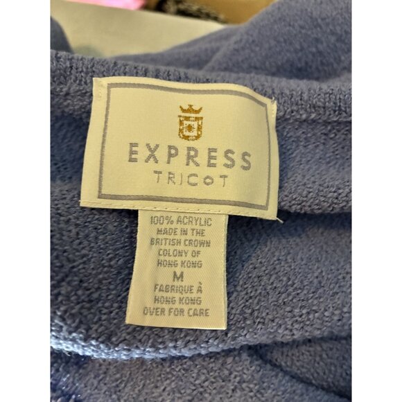 Vintage 90s Express Womens M Blue Oversized Sweater Long Sleeve Slouchy Top - Picture 5 of 7